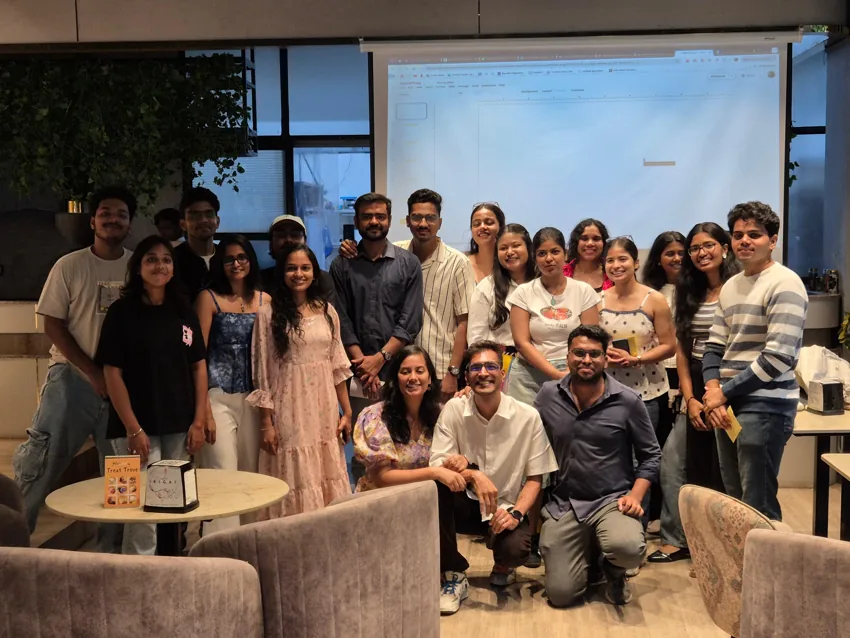A group gathered for a personal development meetup